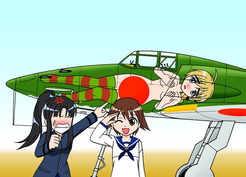 miyafuji yoshika, lynette bishop, and hattori shizuka (world witches series and 1 more) drawn by hoshino_banchou