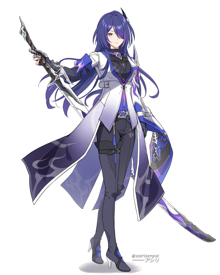 acheron (honkai and 1 more) drawn by asiri_senpai