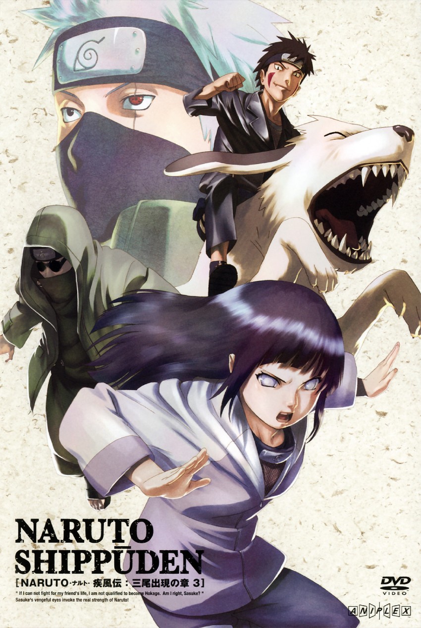 hyuuga hinata, hatake kakashi, inuzuka kiba, aburame shino, and akamaru (naruto and 2 more) drawn by nishio_tetsuya