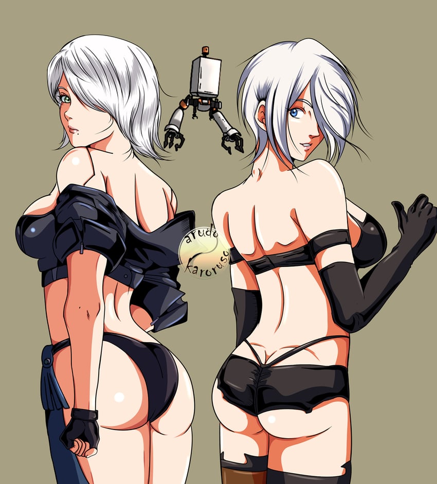 angel, pod, and a2 (the king of fighters and 2 more) drawn by arudo_karoruso