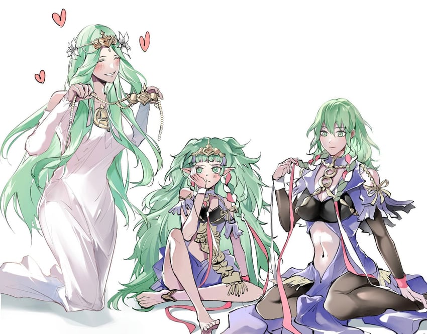 female byleth, sothis, and rhea (fire emblem and 2 more) drawn by zat_296