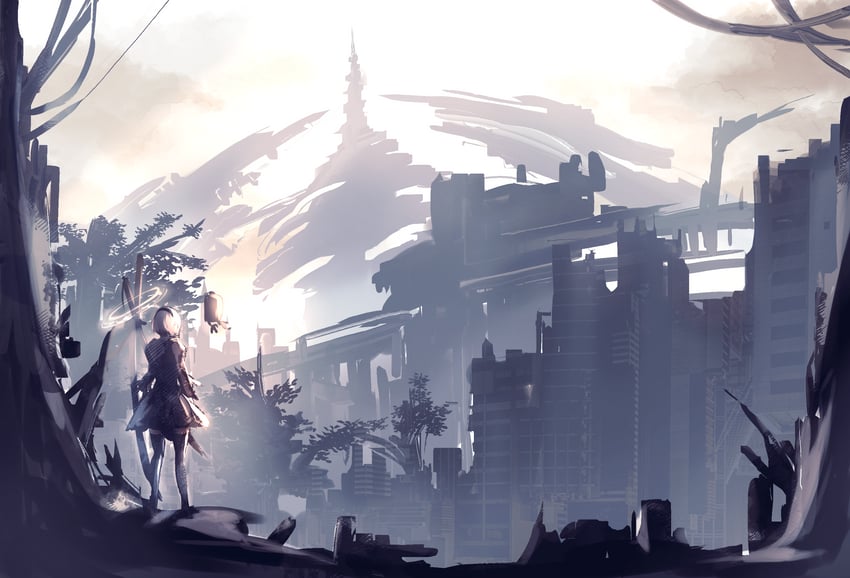 2b and pod (nier and 1 more) drawn by kashia