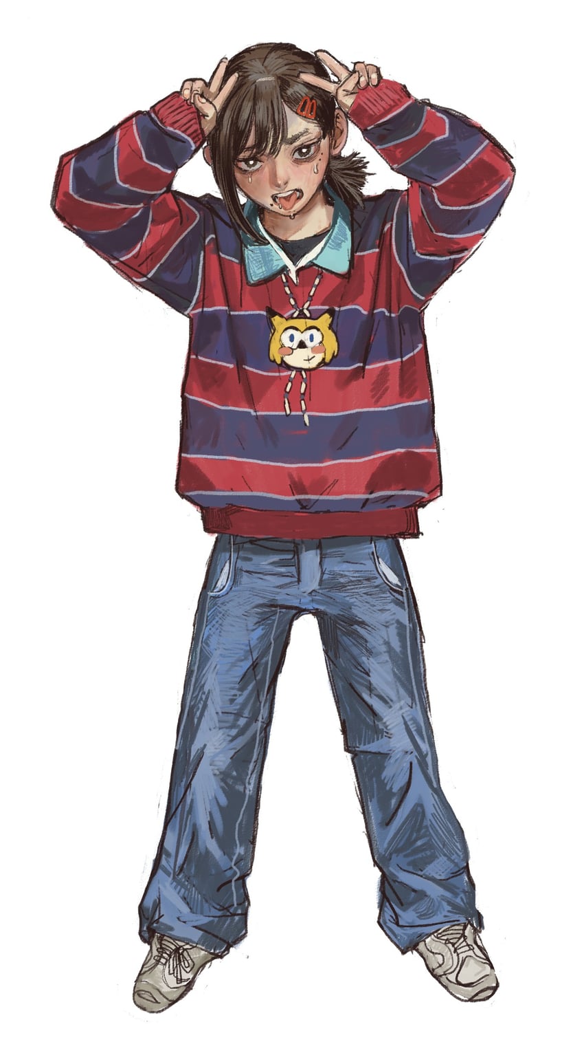 higashiyama kobeni, sonichu, and chris-chan (chainsaw man and 1 more) drawn by mossacannibalis