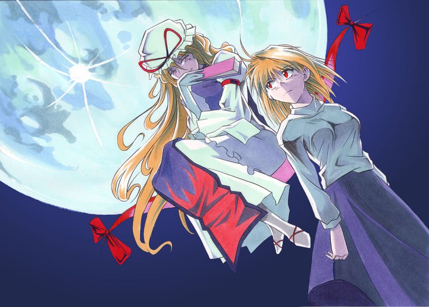 yakumo yukari and arcueid brunestud (touhou and 1 more) drawn by angeldust