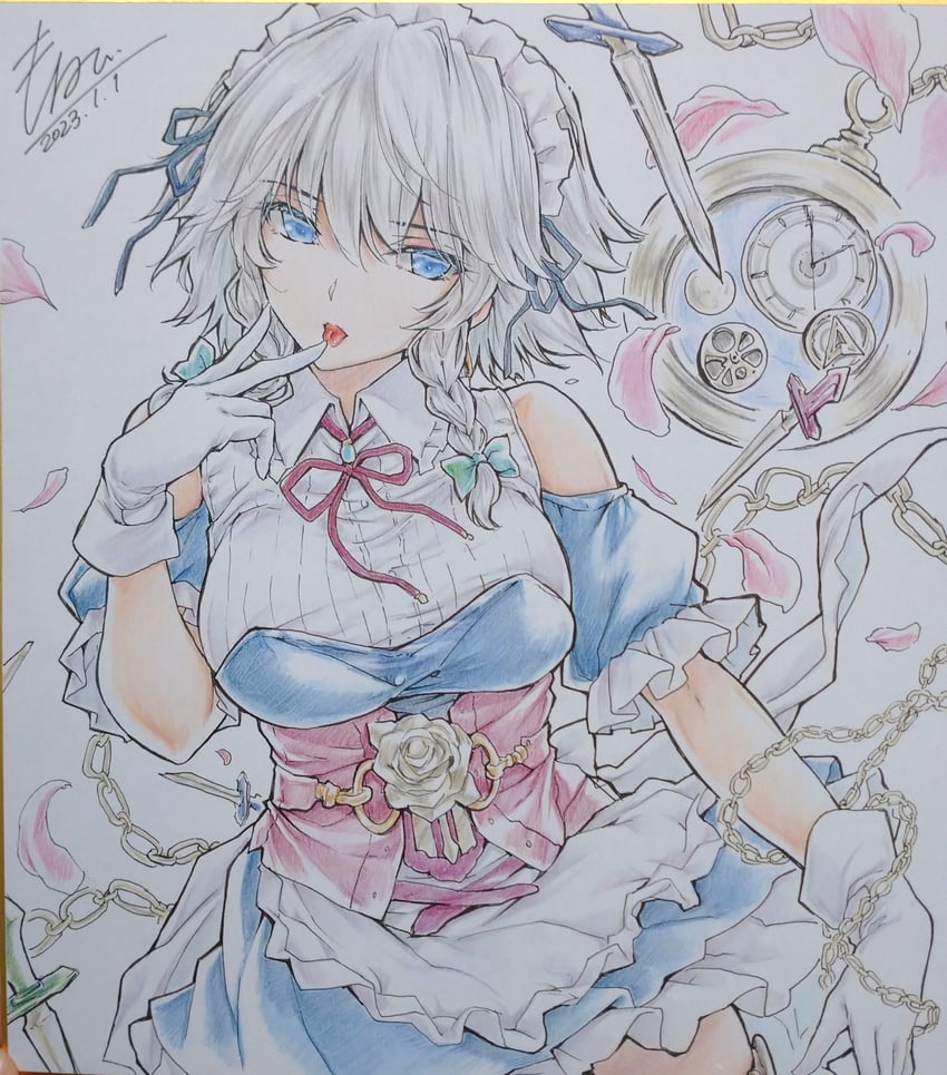 izayoi sakuya (touhou) drawn by monety