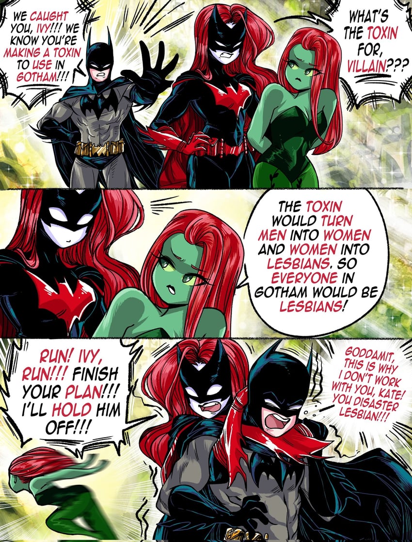batman, poison ivy, batwoman, and kate kane (dc comics and 1 more) drawn by grs-