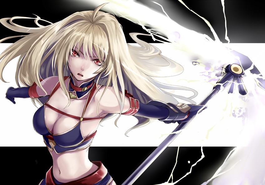 fate testarossa and bardiche (lyrical nanoha and 2 more) drawn by simon_(n.s_craft)