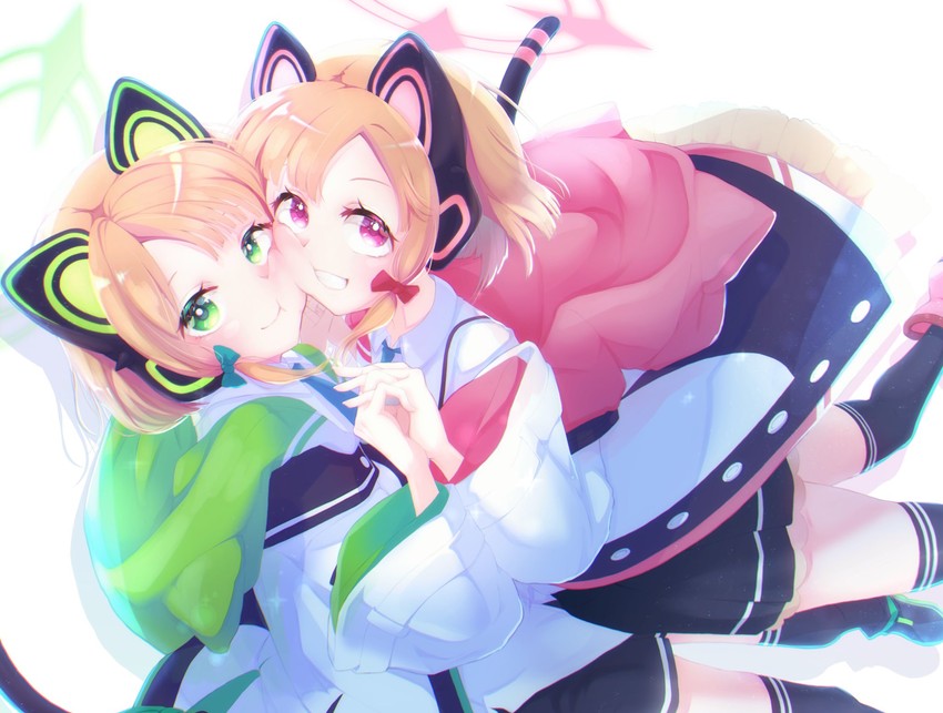 momoi and midori (blue archive) drawn by shi0n_krbn
