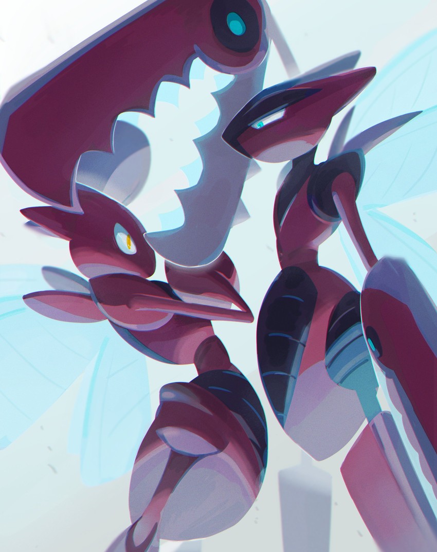 scizor and mega scizor (pokemon) drawn by draw_pann33