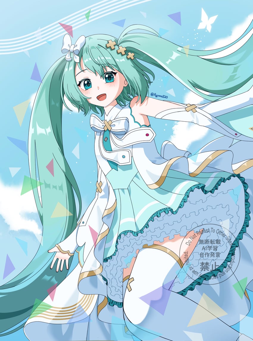 hatsune miku and hiramado miku (vocaloid and 2 more) drawn by anastry_00