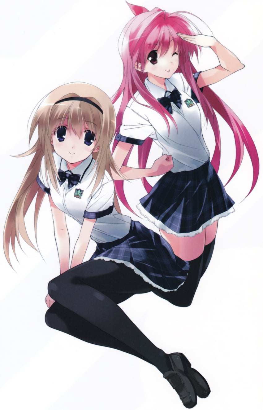 sakihata rimi and nishijou nanami (chaos;head and 1 more) drawn by sasaki_mutsumi