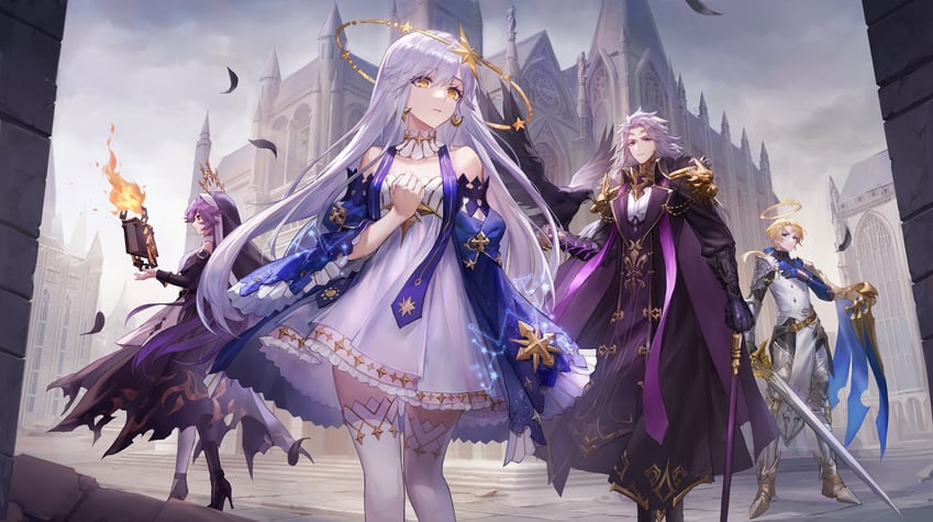 astraea, joan, lorenzo, and roland (masterwork apocalypse) drawn by chongning