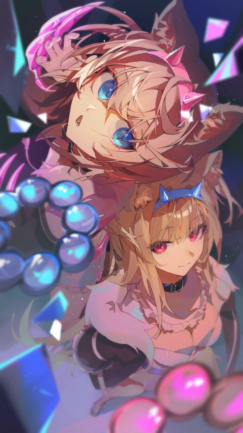 fuwawa abyssgard and mococo abyssgard (hololive and 1 more) drawn by newbie_(newbie_132)