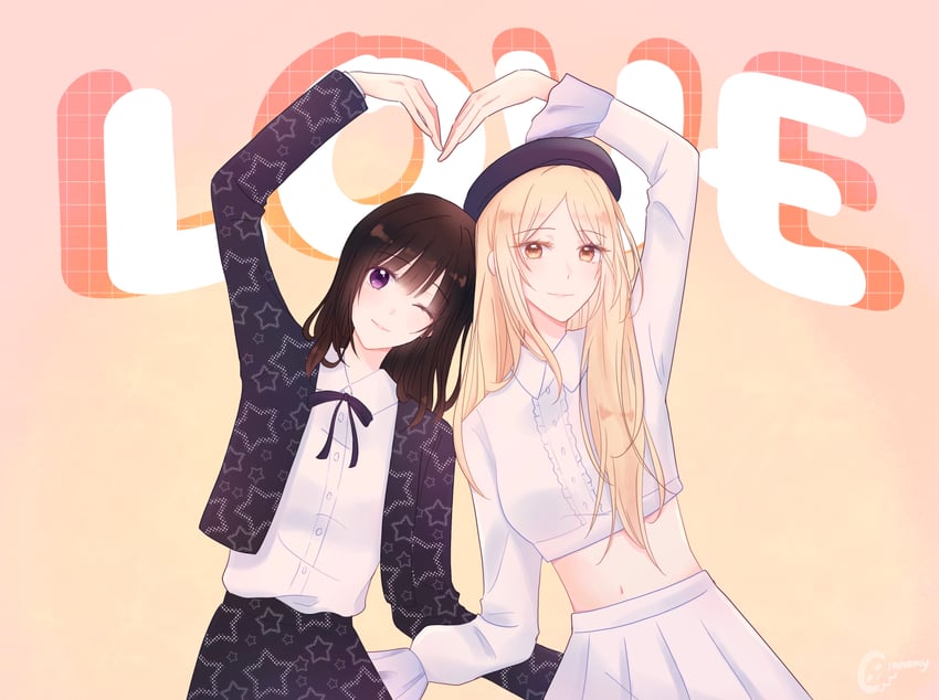 rose and lisa (real life and 1 more) drawn by cinnamybb