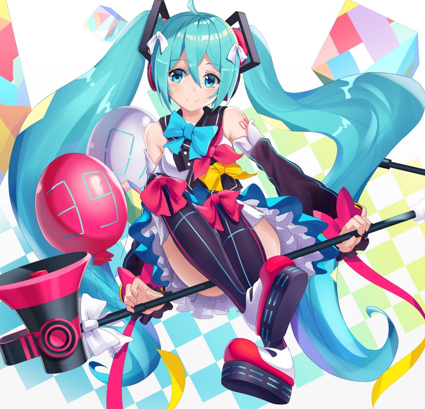 hatsune miku and magical mirai miku (vocaloid and 1 more) drawn by bib_(bibboss39)