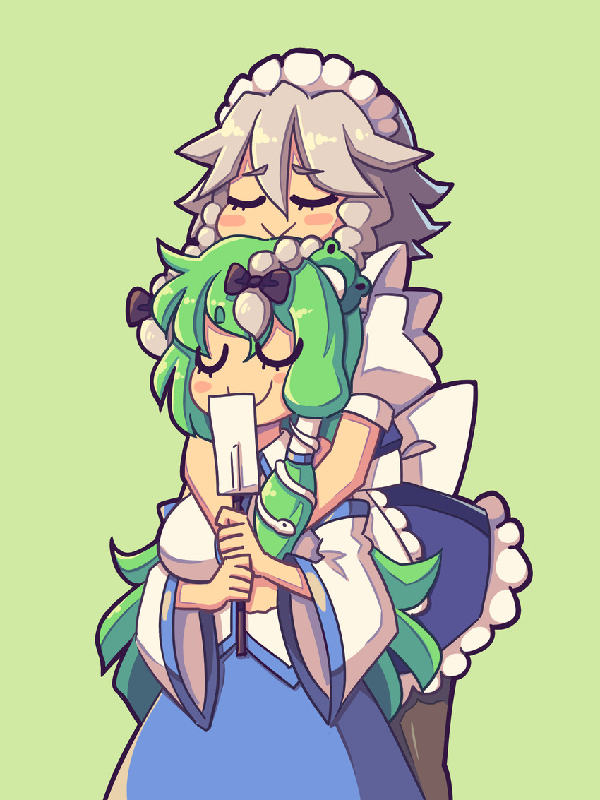 izayoi sakuya and kochiya sanae (touhou and 1 more) drawn by daigada