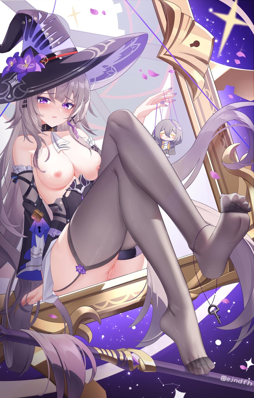 trailblazer, stelle, herta, and the herta (honkai and 1 more) drawn by jndfh