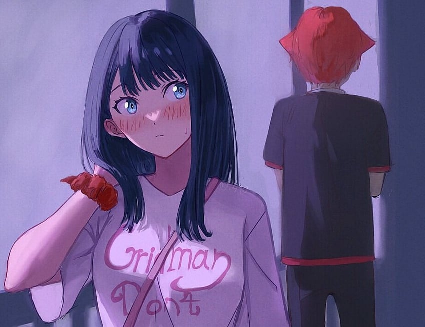 takarada rikka and hibiki yuuta (gridman universe) drawn by risyo