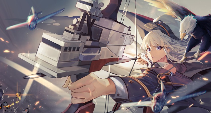 enterprise and grim (azur lane) drawn by rff_(3_percent)
