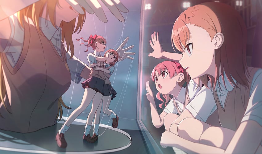 misaka mikoto, shirai kuroko, and shokuhou misaki (toaru majutsu no index and 1 more) drawn by pension_z