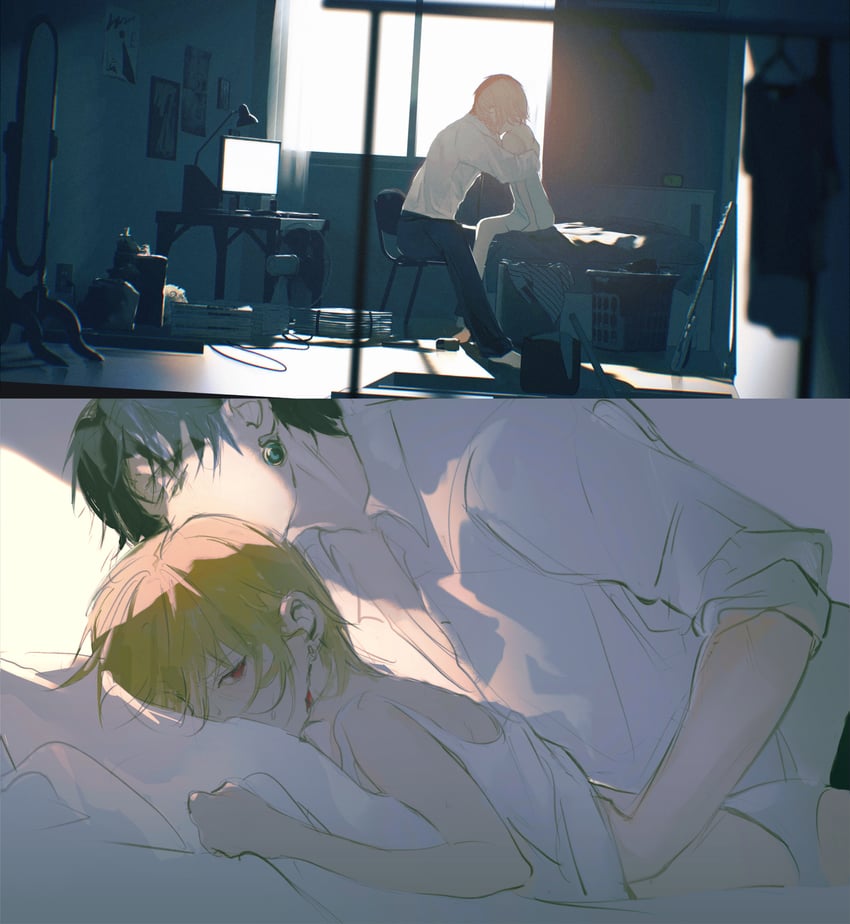 kurapika and chrollo lucilfer (hunter x hunter) drawn by shouka_(ly880217)