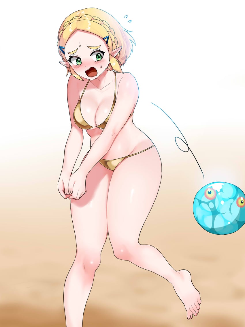 princess zelda and chuchu (the legend of zelda and 1 more) drawn by wasabi_(legemd)