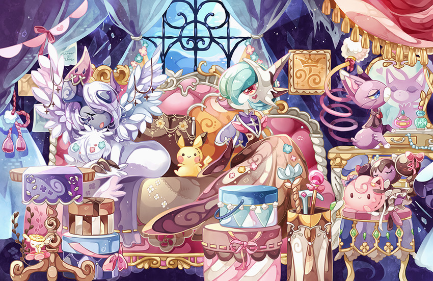 pikachu, gardevoir, mega gardevoir, jigglypuff, absol, and 4 more (pokemon) drawn by coco7