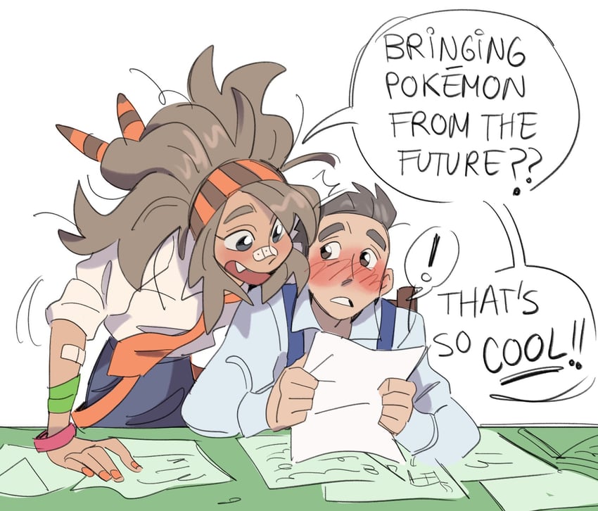 professor sada and professor turo (pokemon and 1 more) drawn by awlba