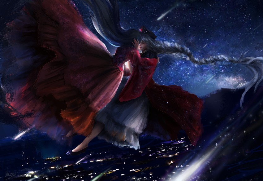 houraisan kaguya and yagokoro eirin (touhou) drawn by yuriya_(riyuclock_19)