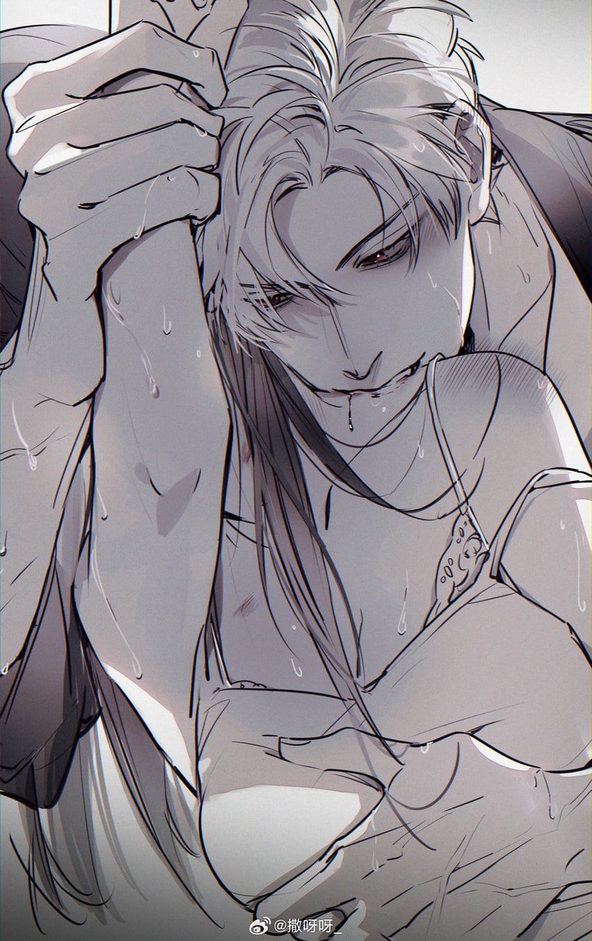 protagonist and sylus (love and deepspace) drawn by sayahime