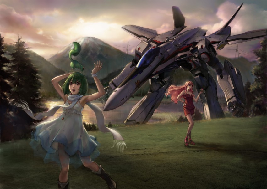 sheryl nome, ranka lee, vf-25, ai-kun, and vajra (macross and 1 more) drawn by zmoe
