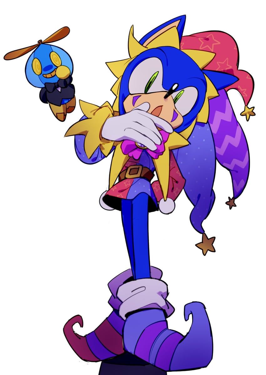 sonic the hedgehog and omochao (sonic and 1 more) drawn by chaosrice