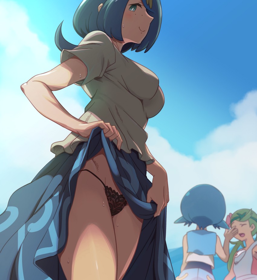 lana, mallow, and lana's mother (pokemon and 1 more) drawn by ero_kaeru