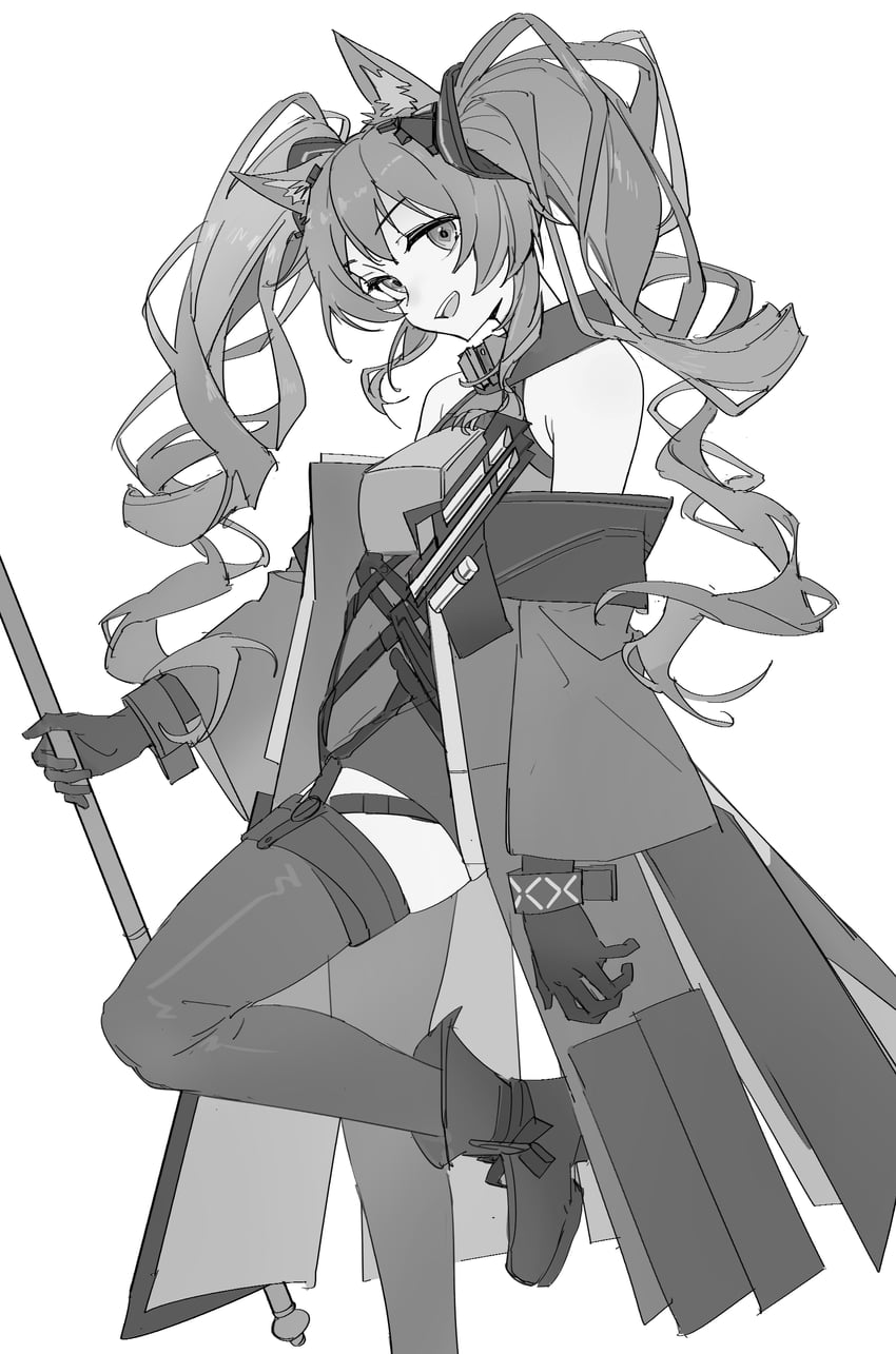 angelina and gilberta (arknights and 1 more) drawn by hongchamashu