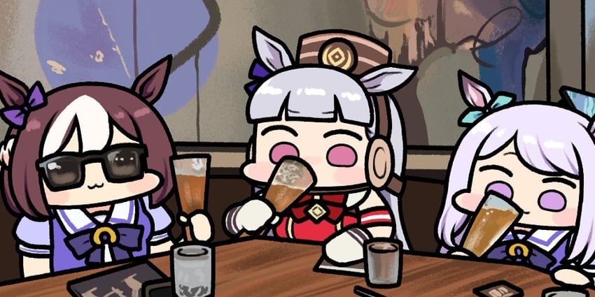 gold ship, mejiro mcqueen, and special week (umamusume) drawn by jazz_jack