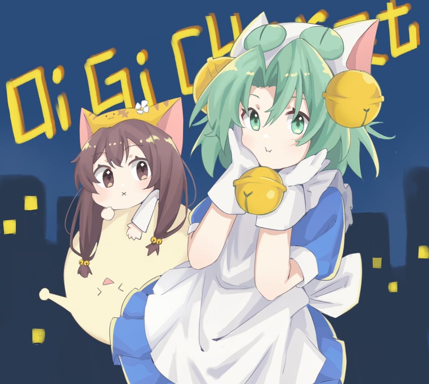 dejiko, puchiko, and gema (di gi charat) drawn by jiushi_konglong