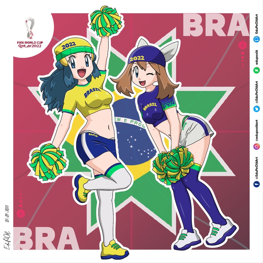 dawn and may (pokemon and 4 more) drawn by edupool6art