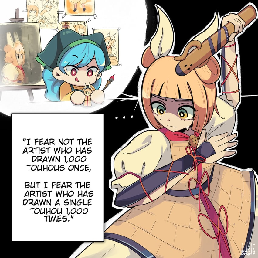 haniyasushin keiki, joutouguu mayumi, and bruce lee (touhou) drawn by dushiido