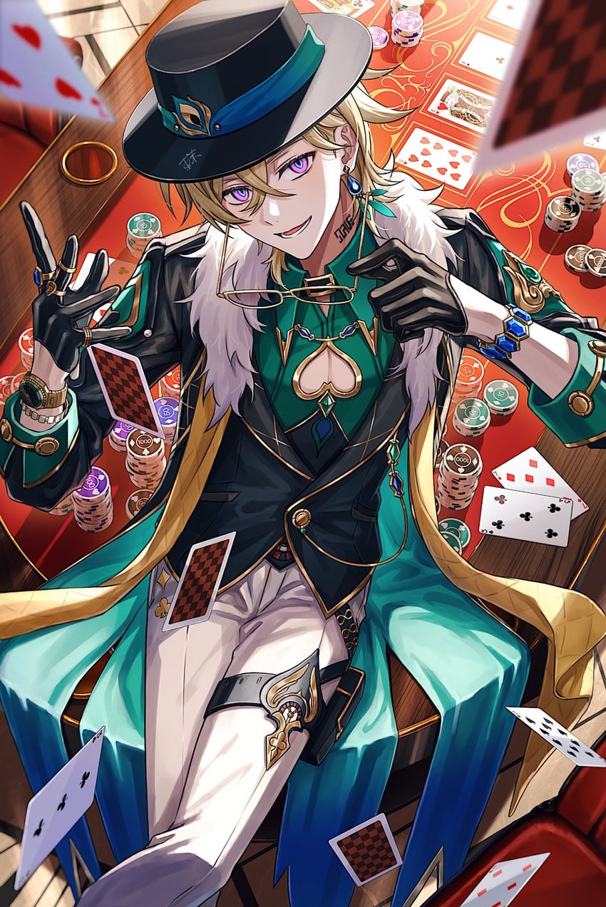 aventurine (honkai and 1 more) drawn by azuma_hatori