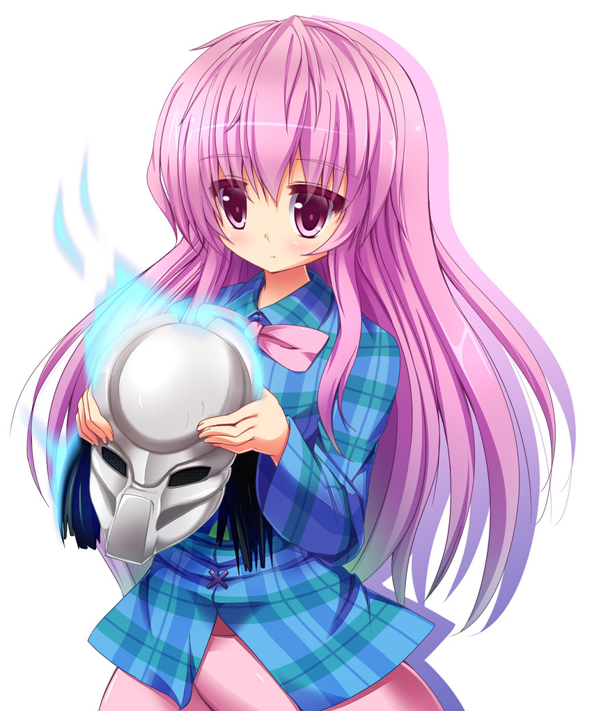 hata no kokoro and predator (touhou and 1 more) drawn by liya