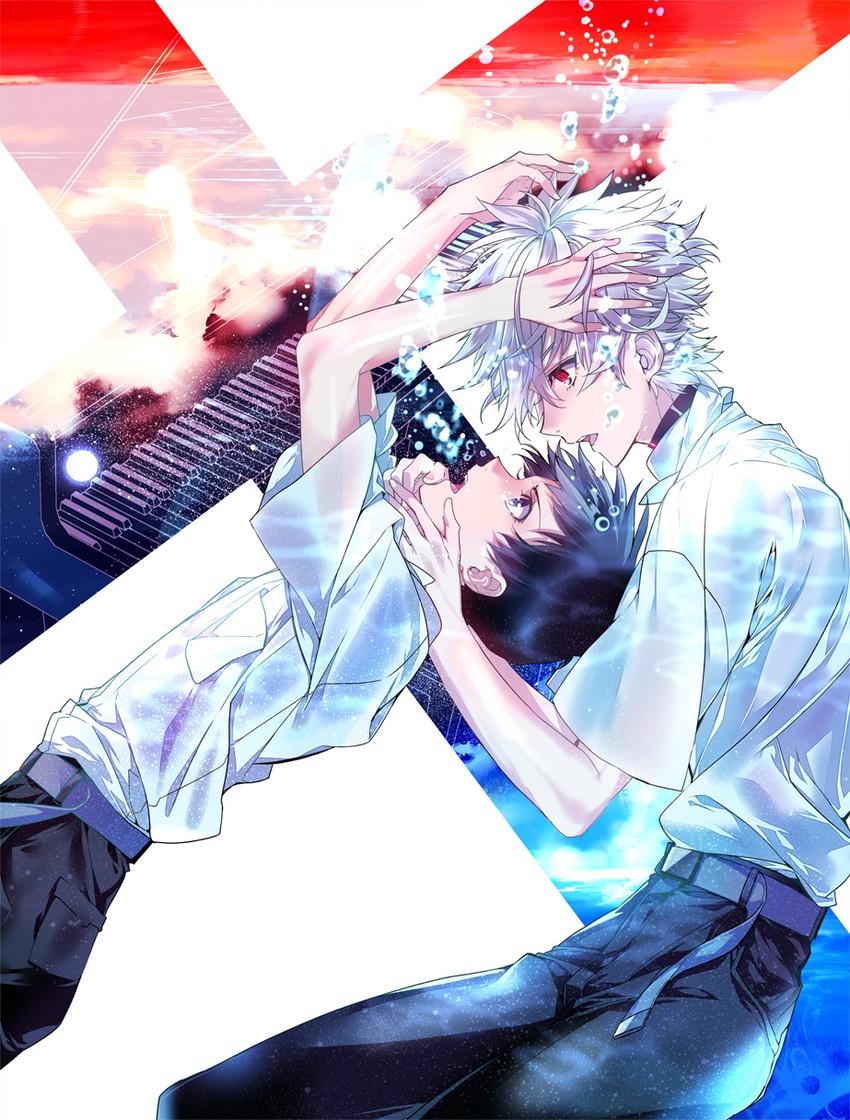 ikari shinji and nagisa kaworu (neon genesis evangelion and 2 more) drawn by ro-a