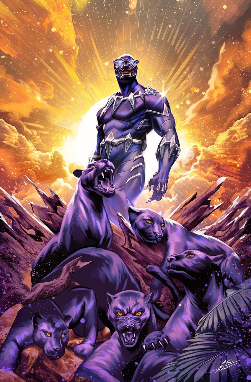 black panther (marvel) drawn by tintanega
