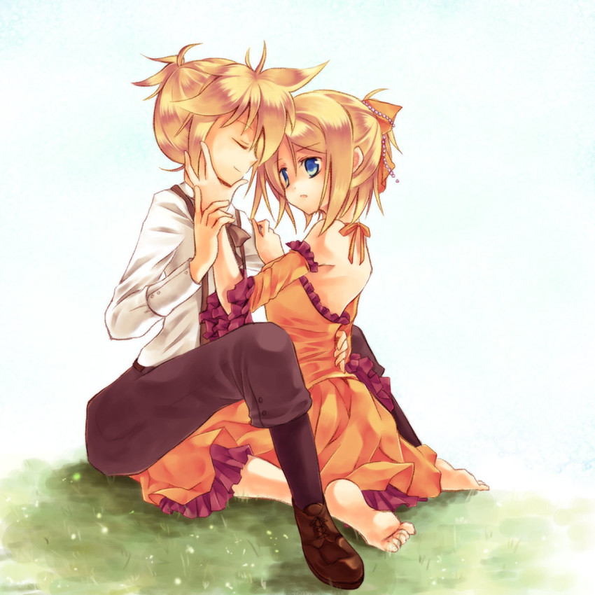 kagamine rin, kagamine len, riliane lucifen d'autriche, and allen avadonia (vocaloid and 2 more) drawn by odashi_(namiri)