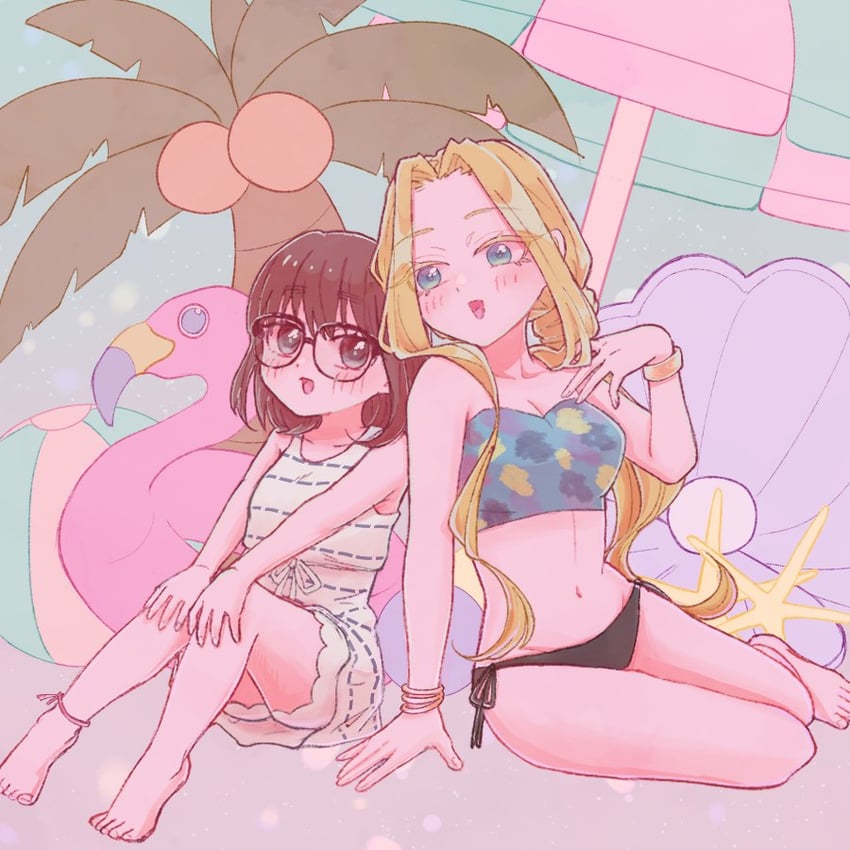 utsukushisugi mimimi and iin chiyo (kimi no koto ga dai dai dai dai daisuki na 100-nin no kanojo) drawn by oknomyk