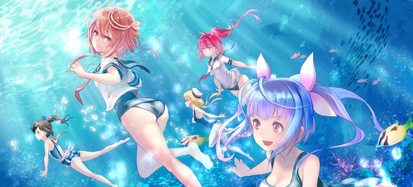 i-19, i-58, i-401, i-8, and i-168 (kantai collection) drawn by uro_(uro_zi)
