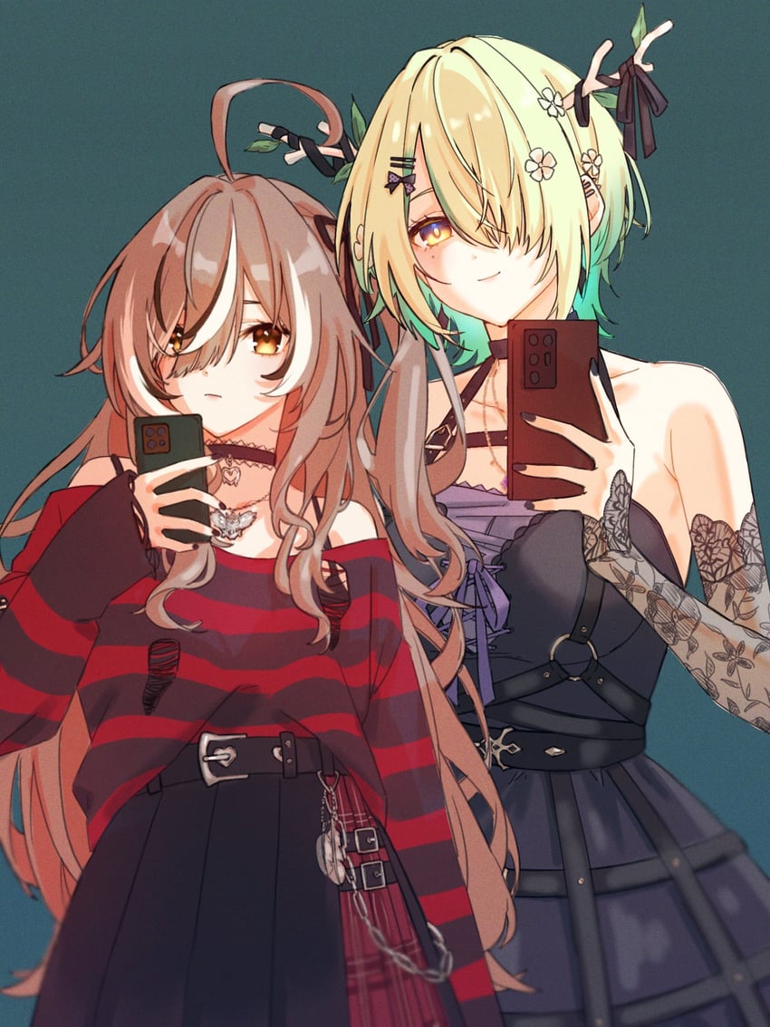 nanashi mumei and ceres fauna (hololive and 1 more) drawn by yuutomeh