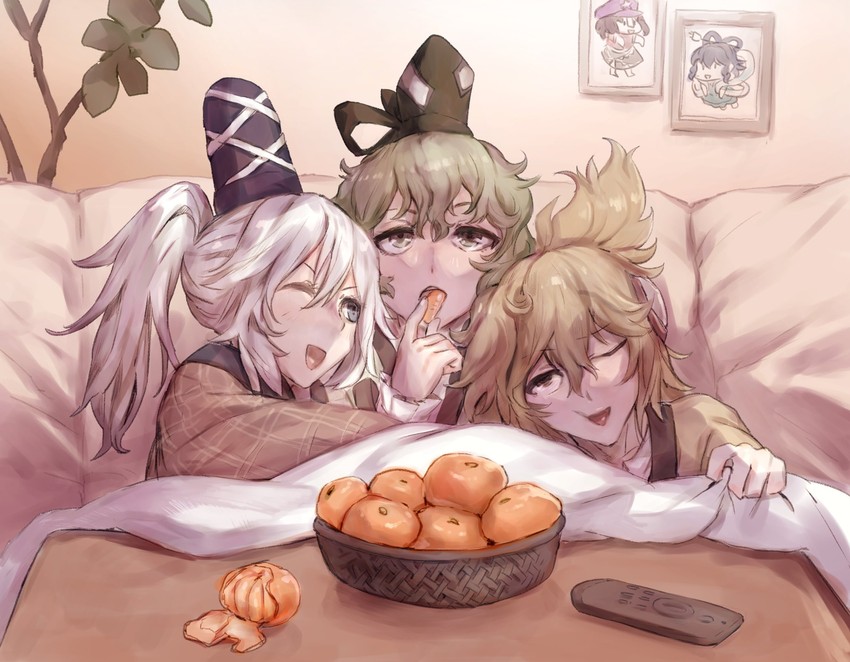 toyosatomimi no miko, mononobe no futo, kaku seiga, miyako yoshika, and soga no tojiko (touhou) drawn by senmura