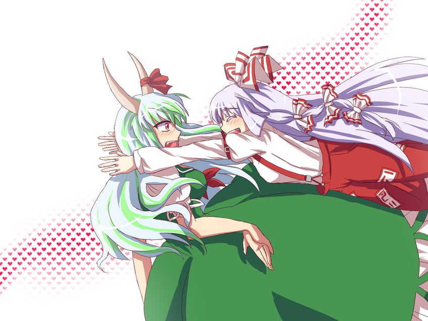 fujiwara no mokou, kamishirasawa keine, and ex-keine (touhou) drawn by mizu_mochi