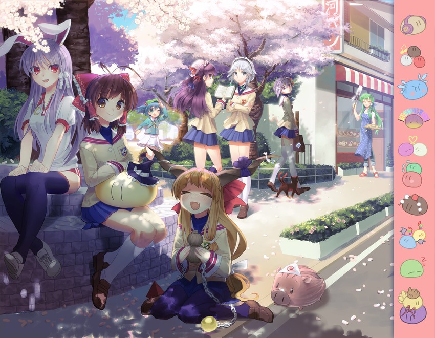 hakurei reimu, kirisame marisa, remilia scarlet, flandre scarlet, izayoi sakuya, and 33 more (touhou and 2 more) drawn by pocketbee