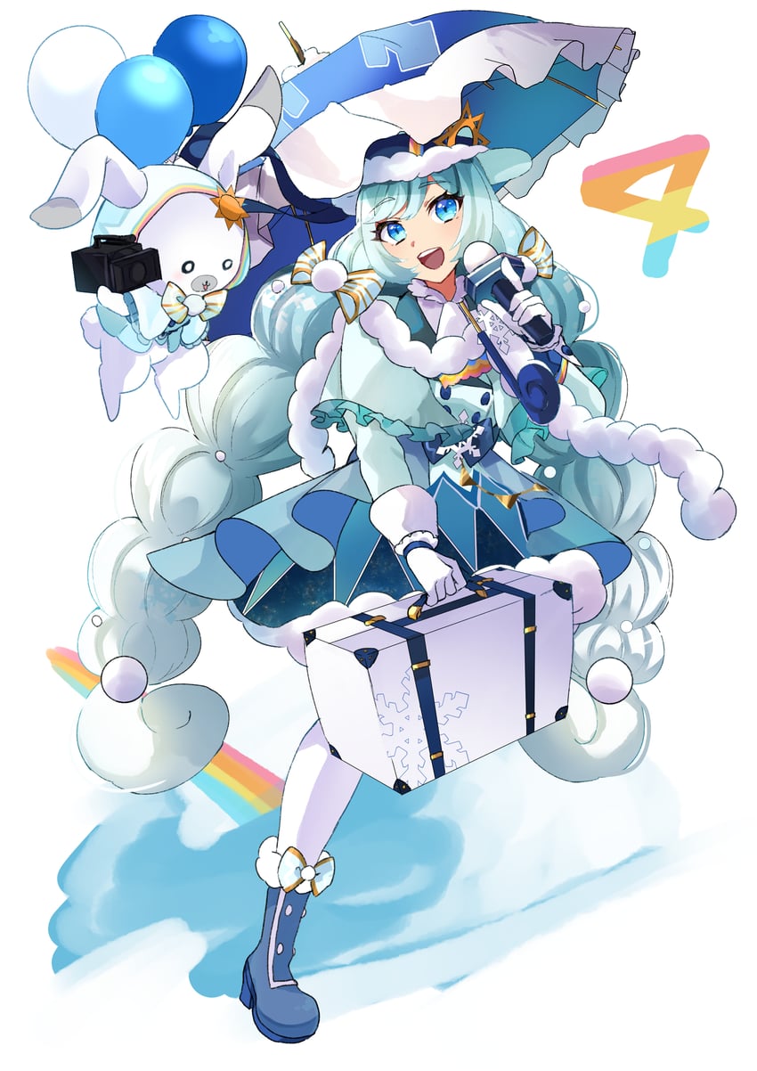 hatsune miku, yuki miku, and rabbit yukine (vocaloid) drawn by kusunokimizuha